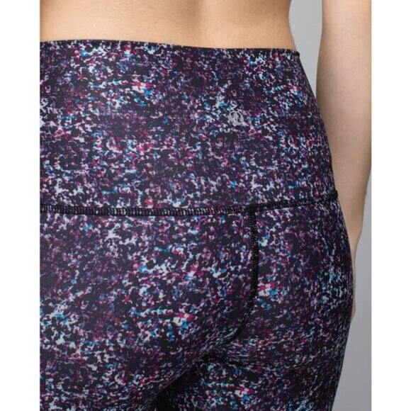 LULULEMON Wunder Under Pant Roll Down Sz 10 Rocky Road Gusto Blue Bumble Berry - Picture 3 of 10